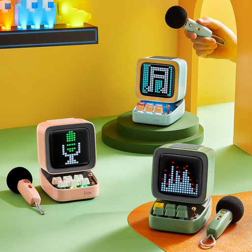 Ditoo Mic - Retro Pixel Art Game Bluetooth Speaker Microphone Karaoke Function